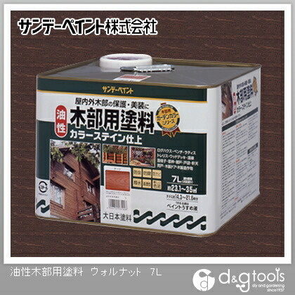サンデーえの具 油性木部用えの具カラーステイン 7L ウォルナット 1点