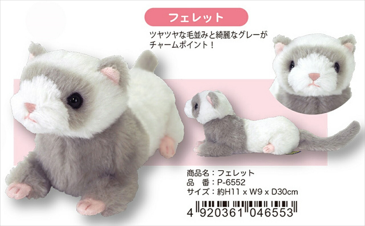 楽天市場】ぬいぐるみ フェレット イタチ Sサイズ【P-6552】fluffies