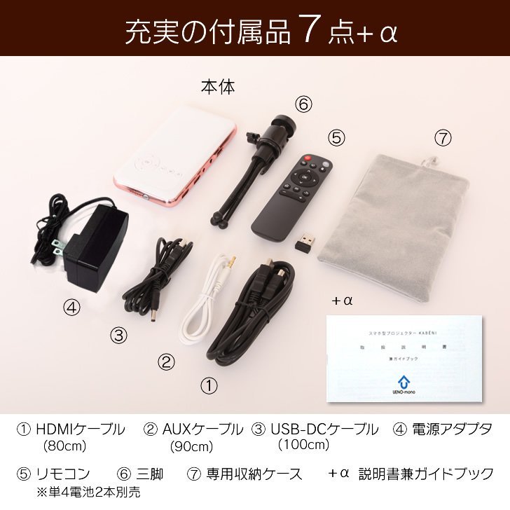 【楽天市場】プロジェクター KABENI カベーニ 小型軽量 家庭用 壁 Bluetooth WiFi ポータブル モバイルプロジェクター