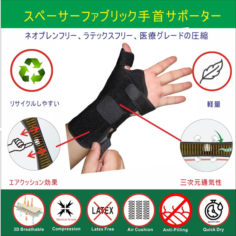 Irufa 日本特許素材 Tb Os 38 吸汗 速乾 三次元通気性 エアクッション効果 親指サポーター手首 関節症 ど フリーサイズ 予防 保護 固定 調節可能 男女 左右兼用 日常生活 1枚入 Irufa 台湾直送 Crunchusers Com