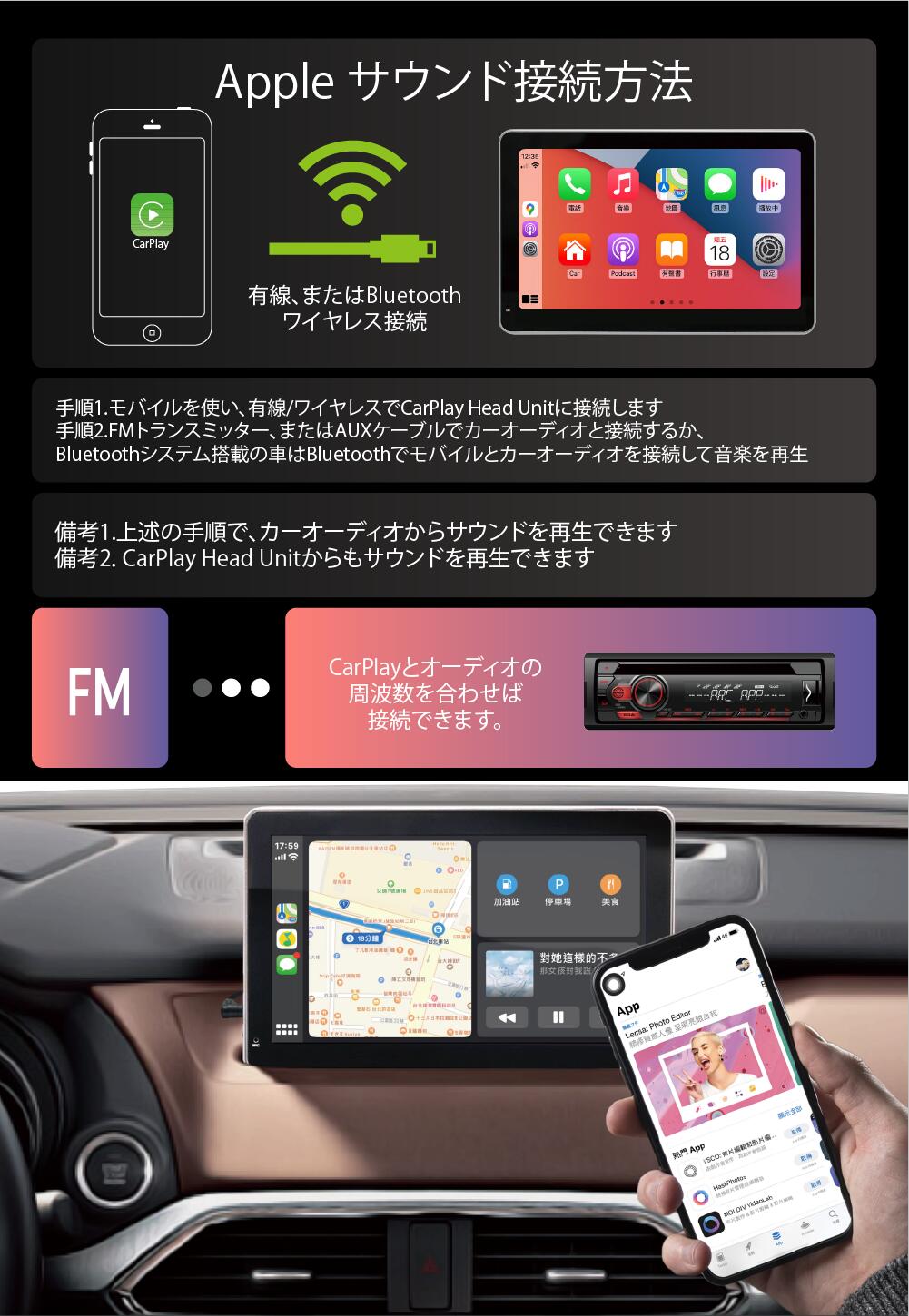 322円 絶対一番安い Carplay カープレイ 7インチ ワイヤレス カーナビ Android Ios対応 タッチスクリーン 車載カーナビwireless Pro A