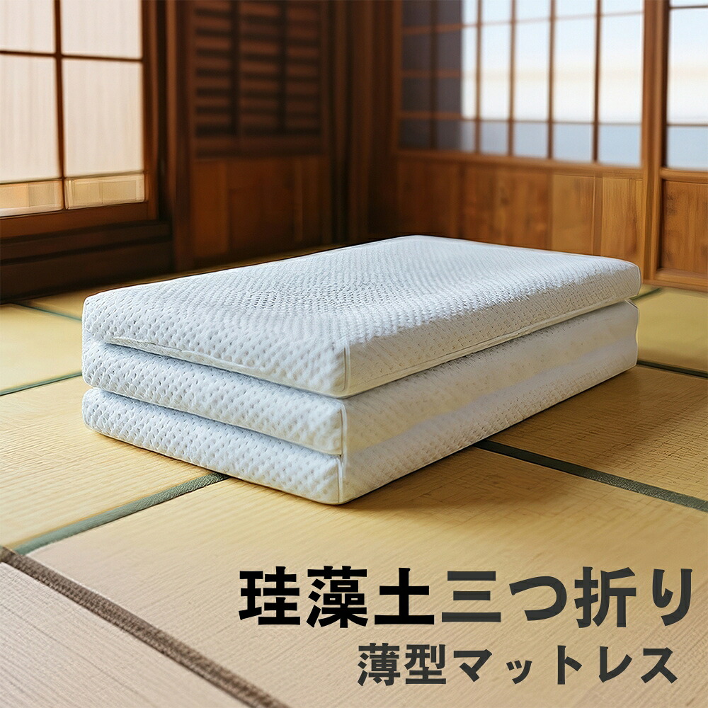 ★15倍ポイント★珪藻土 三つ折り 薄型マットレス 調湿 消臭 抗菌 通気性 軽量 コンパクト 収納便利 寝具 BANGSHIN 【台灣優品】【台湾直送】｜TW Direct