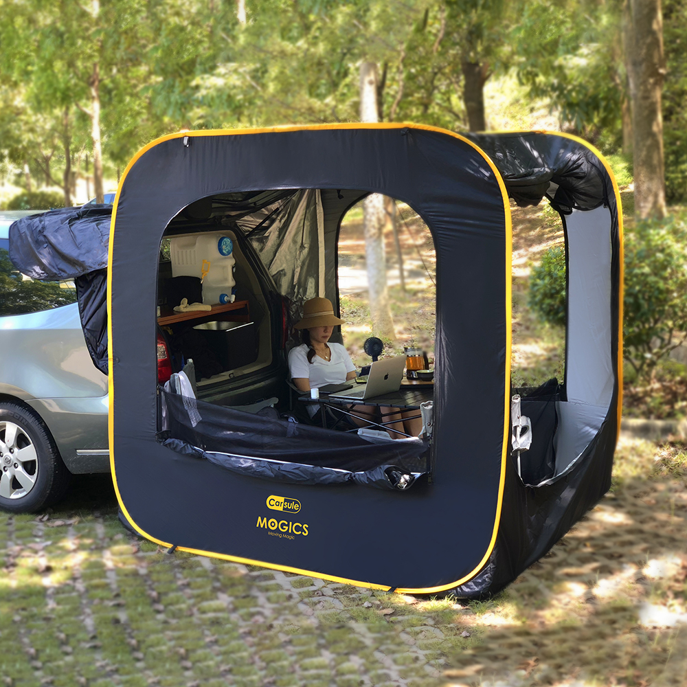 車連結ポップアップテント　車中泊　ブラック2×2m 楽天市場】【防災対策】 カーサイドタープ トランクテント車中泊