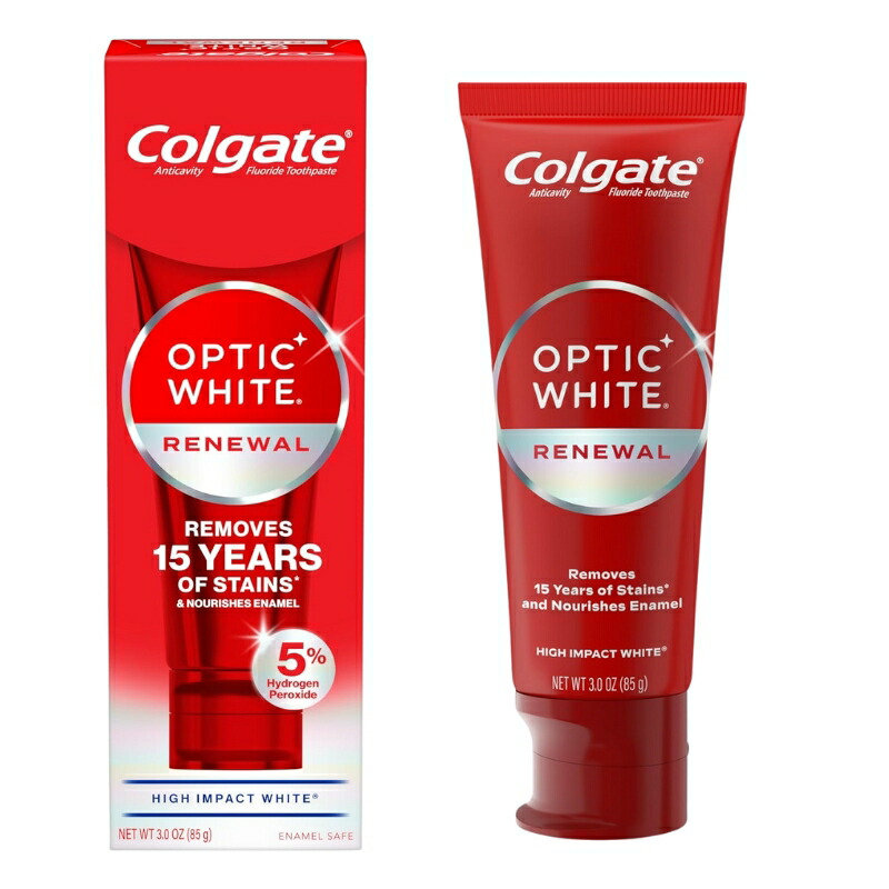 コルゲート Colgate リニューアル ハイインパクト ホワイト 歯磨き粉 Optic White Renewal High Impact White 正規品 85g 1本/2本/3本【USLifeStyle】【台湾直送】【送料無料】画像