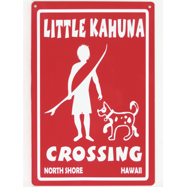 HAWAII・ハワイサインプレート・S・LITTLE KAHUNA Red