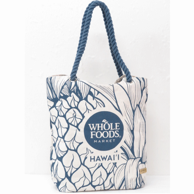 新品本物 楽天市場 ハワイ限定 Hawaii直輸入 Whole Foods Market ホールフーズマーケット トートバッグ エコバッグ ショッピングバッグbig Pineapple White Blue 返品交換不可 ２１ Twenty One 日本製 Demo Caronova Sa Com