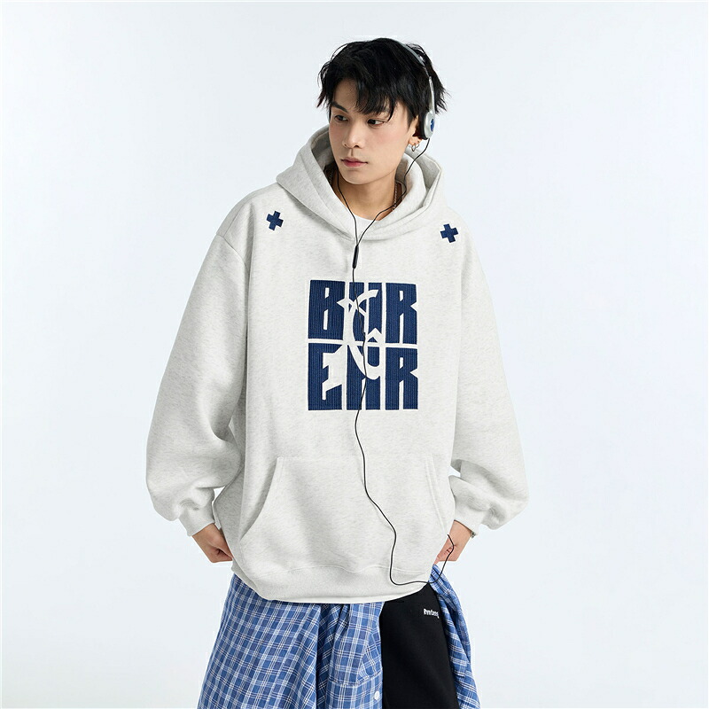 【48 時間限定 クーポン利用で 200 円 OFF】メンズ パーカー おしゃれ 長袖 トップス 刺繍 裏起毛 ジャケット カップル アメカジ フーデッド ヘビーウエイト 秋 冬 服 プルパーカー 韓国 大きいサイズ スウェット 春 オーバーサイズ ブランド カジュアル ビッグシルエット