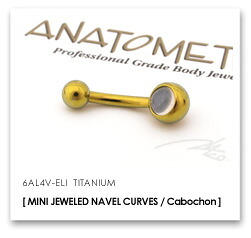 14Ga. チタン製 MINI カボション ネイブルカーブス ANATOMETAL｜２１４Ｃｏ．