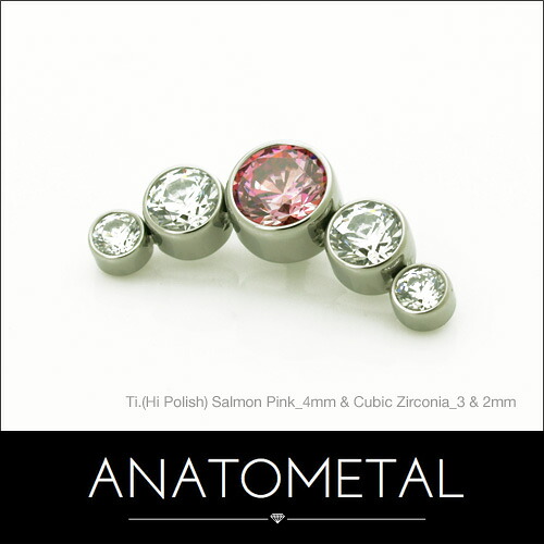 円弧５クラスターエンド／4粍 \u0026 3粍 \u0026 2粍（ブリリアントカット）単品 ANATOMETAL