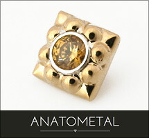 18金 キラエンド 5粍 単品 (ブリリアントカット／2粍宝珠) ANATOMETAL
