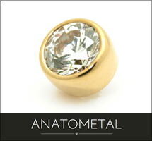 4mm 18金 ベゼルセット ジェムエンド 単品 ANATOMETAL K18台座 ソリッド ゴールド ジルコニア 5A ボディピアス パーツ キャッチ インターナル インターナリー バーベル用内ネジ式 18g 16g 14g 12g 用【米国アナトメタル社正規直輸入品】
