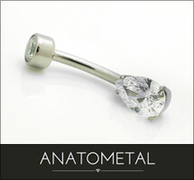 14Ga. チタン製 西洋ナシとり捨てる ネイブルカーブス ANATOMETAL ボディピアス-ジュエリー・アクセサリー