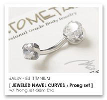 14Ga. チタン製 プロング ネイブルカーブス ANATOMETAL