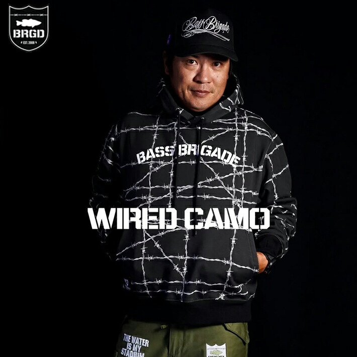 【20％OFF】フーディ バスブリゲード BASS BRIGADE WIRED CAMO HOODIE - BLACK バスフィッシング デプス バス釣り アウトドア 軽撥水機能 送料無料｜SLOW LIFE OSAKA