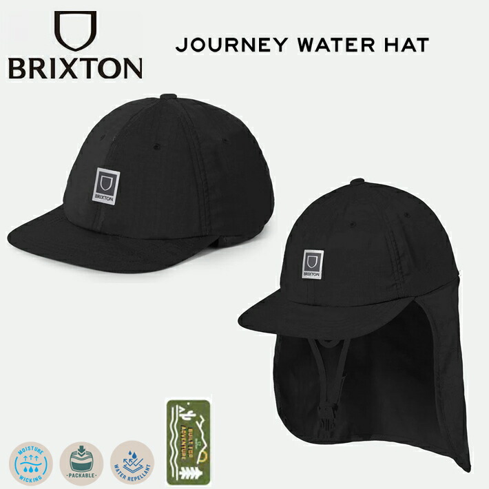 BRIXTON ブリクス英トン 余暇旗がしら JOURNEY WATER HAT - BLACK スナップバック 水陸両用 CAP スケボー アメ車 バイ鉄道車両 表どおり 波乗り