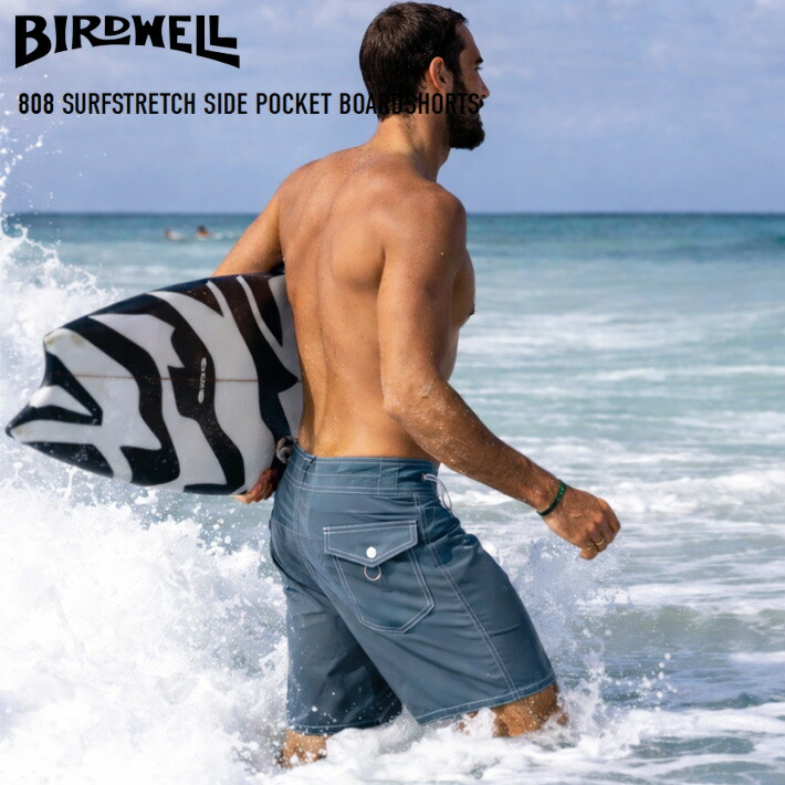 ボードショーツ BIRDWELL ”808 SURFSTRETCH SIDE POCKET BOARDSHORTS” -Federal Blue- バードウェル ストレッチ 水着 海パン ウォークショーツ 短パン メンズ