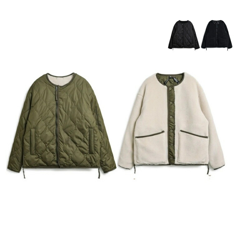 【大売り出し】【国内定め事品】TAION(タイオン) MILITARY RIVERSIBLE CREW NECK JACKET(ミリタリーリバーシブルクルーネックダウンジャケット)“DOWN＋BOA\