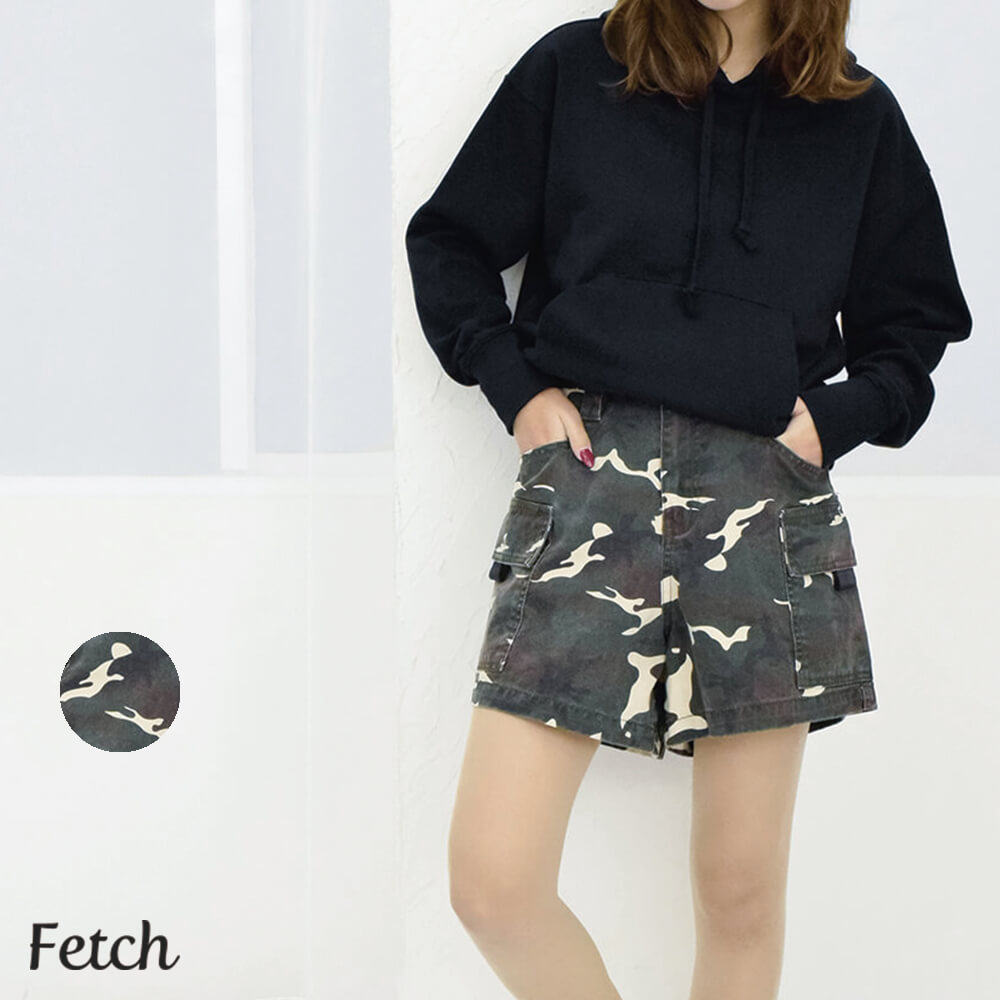 楽天市場 ミリタリー ショートパンツ 短パン ショーパン カモフラージュ 迷彩 レディース Fetch