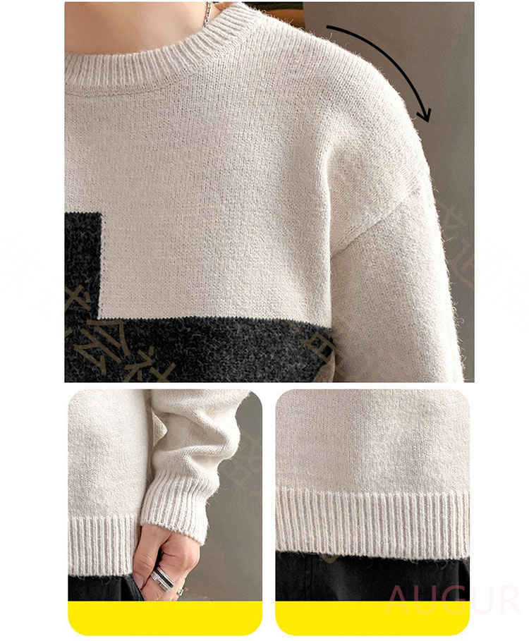 ニットセーター ニット メンズ 長袖 プルオーバー 丸首 シンプル 暖かい ざっくり トップス パーカー セーター ファッション クルーネック 着やせ トレーナー インナー 防寒 春 服 秋服 冬服 厚手 M L Xl 2xl 3xl a Peoplenet Dk