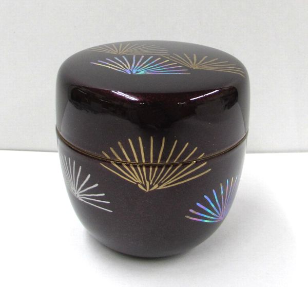 【山中漆器 棗 黒扇面 螺鈿】茶入 茶道具 抹茶碗 茶道 茶器 蒔絵 箱入り 山中漆器 棗 黒扇面 螺鈿】茶入 茶道具 抹茶碗 茶道 茶器 蒔絵 新品