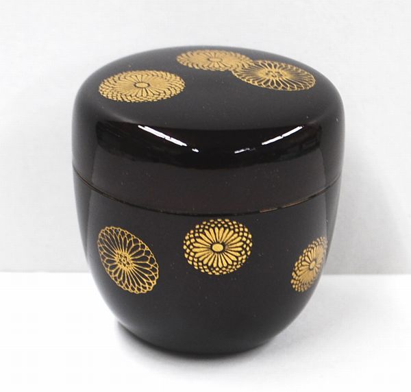 楽天市場】【茶道具】樹脂製大平棗梨地風仕上げ海松貝蒔絵（紙箱