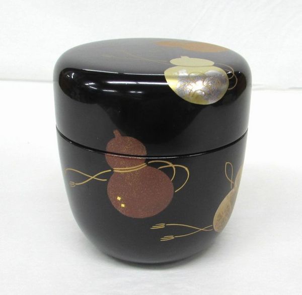 ＜茶道具・茶器、棗＞中棗　六瓢蒔絵　木製　木箱入　宮田宗景作　季節を問わずにお使い頂けるお棗です｜お茶道具の宝雅堂