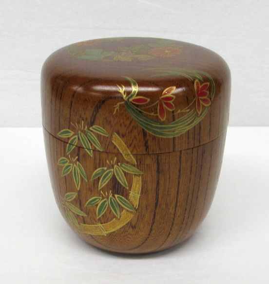 楽天市場】【茶器/茶道具 なつめ（お薄器）】 中棗 漆手塗り 笹露蒔絵