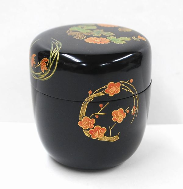 楽天市場】【茶道具】【送料無料】黒中棗笹露蒔絵宮田宗景作（共箱