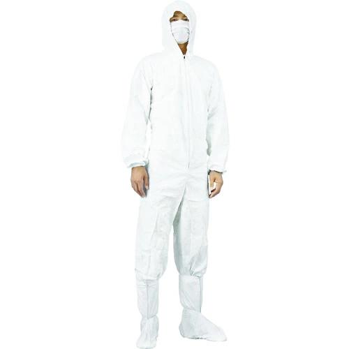 タイベック+シューズカバー 防護服 タイベック製続服 クリーンパック（耐電防止加工）【防護服・保護服・感染症対策用・除染対策用・アスベスト/ＰＢＣ対策】