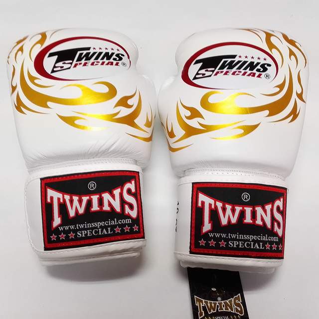 TWINS SPECIAL ボクシンググローブ 8oz T龍白 ボクシング ムエタイ グローブ キック フィットネス 本革製 ツインズ 大人用 オンス  1周年記念イベントが