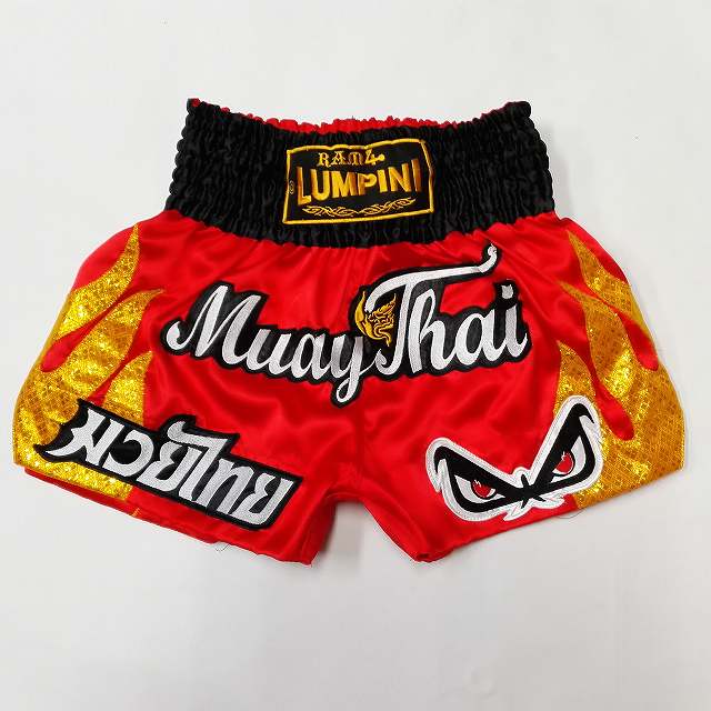 楽天市場】12 サテン ムエタイ ボクシング パンツ 赤炎 /キック