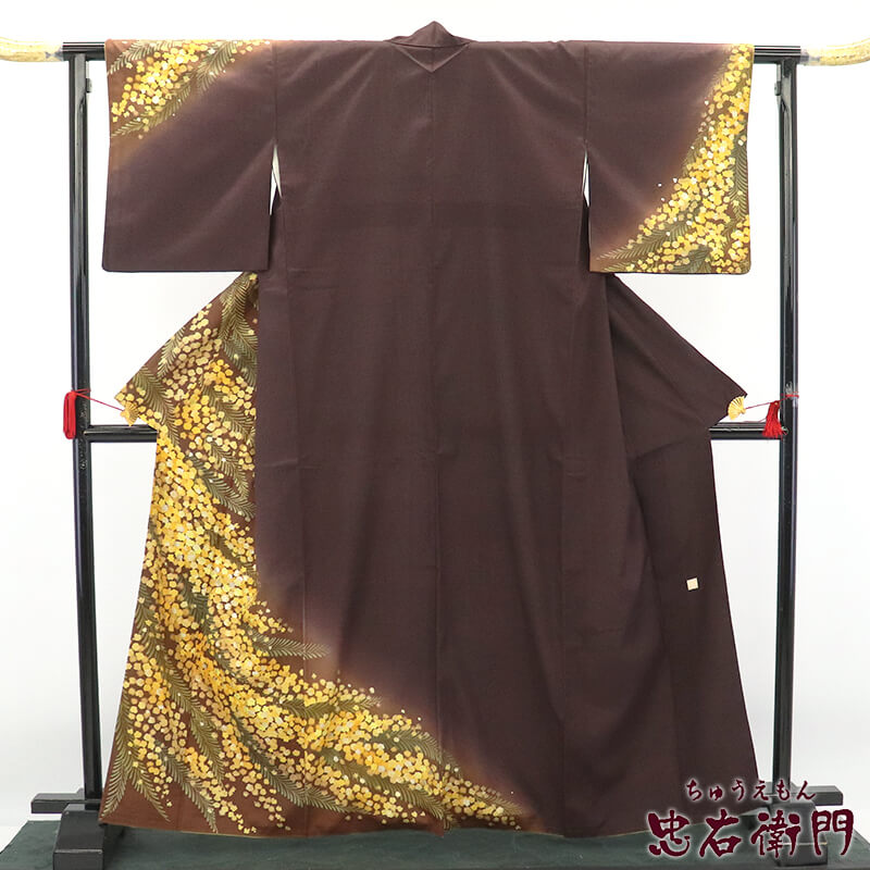 【中古】 紬付下げ 紬 付下げ 書き判 袷 レディース 正絹 紫 洋芥子 花柄 小花 身たけ167糎 裄丈66糎 M大きさ好いかげんに ややゆったり 再利用御召しもの リユース御召しもの 中古御召しもの 貨物輸送無料 即日送りとどける