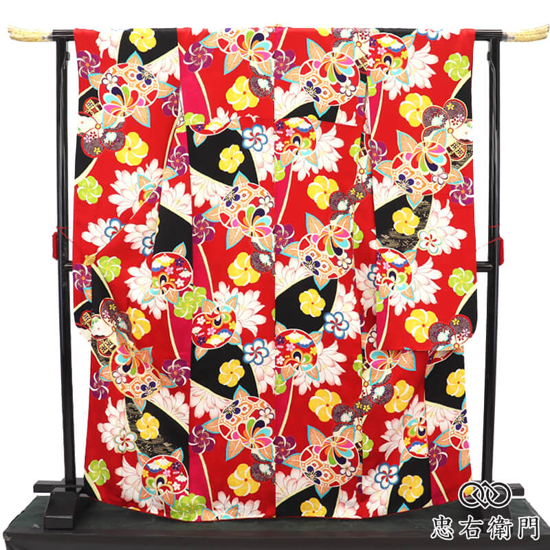 【中古】 振袖 長襦袢 2点 仕掛ける 物質の状態好ましい レディース 正絹 赤 橘 梅 名著柄 和柄 今めかしい 身たけ170.5糎 裄丈68糎 成年者式 華燭の典 M～L大きさ好いかげんに 再利用御召しもの リユース御召しもの 中古御召しもの 貨物輸送無料 即日送りとどける