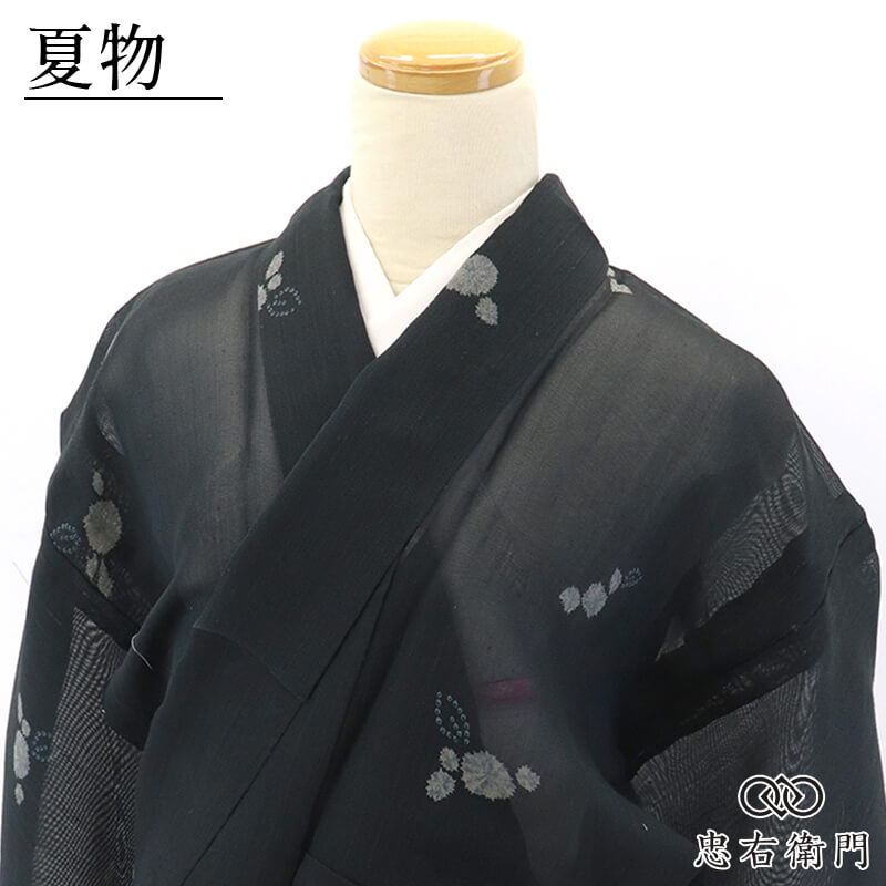 【中古】 夏御召しもの 紗紬 紗御召しもの レディース 正絹 黒 普遍化柄 絞り柄 飛び柄 雅びやか 身の丈158珊 裄丈64.5珊 夕ご飯 お読み合わせる お出かけ 観劇 M大きさ好いかげんに 再利用御召しもの リユース御召しもの 中古御召しもの 即日送りとどける