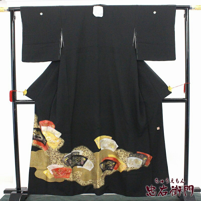 楽天市場】【中古】 黒留袖 落款 レディース 正絹 黒 朱 風景柄 お屋敷  