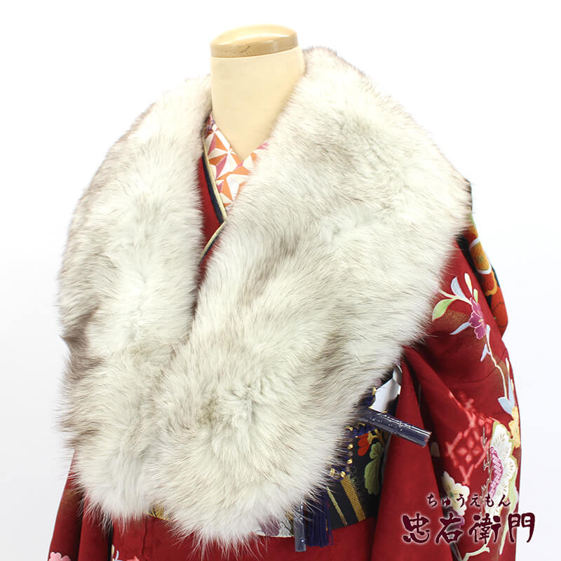 【中古】 ショール SAGAFOX サガフォックス リサイクル レディース グレー ミックス 長さ113cm 幅15cm 成人式 晴れ着 振袖 防寒 リサイクル和装小物 送料無料 即日発送｜ビスコンティ＆きもの忠右衛門