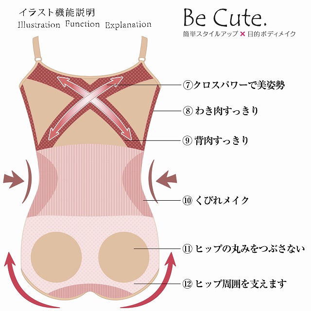 楽天市場 着やせ カップ付き ボディスーツ 美キュート M L Ll ブラック ベージュ クロッチホック シェイプアップ 調整ストラップ カップ取り外し ゆめはん