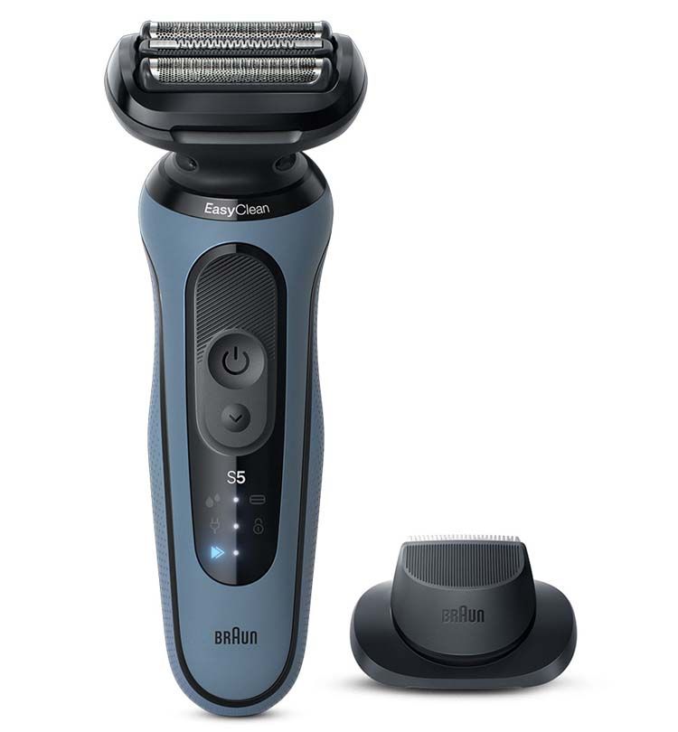 ブラウン 電気シェーバー ひげ剃り密着シリーズ5ソロモデル アズールブルー 52-A1200S BRAUN 電動髭剃り 電動シェーバー ソロモデル お風呂使用 水洗い対応 充電式 新製品 人工知能 深剃り BRAUN