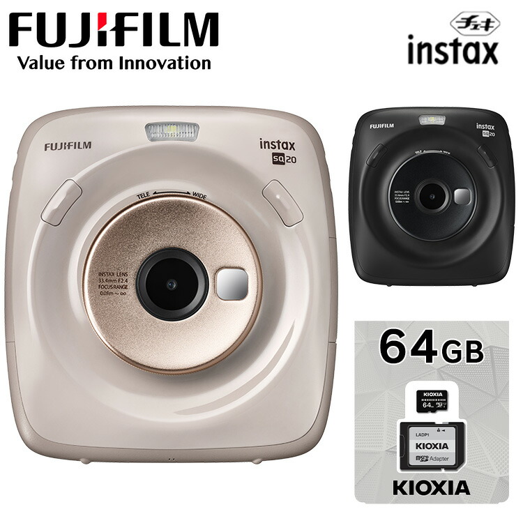 New限定品 楽天市場 100円offクーポン有 チェキスクエア Instax Square Sq20 マイクロsdカード 64gb セット 送料無料 Fujifilm 富士フイルム インスタント ポラロイド チェキ カメラ Sdカード 64gb マイクロsdカード付き セット ベージュ マットブラック D