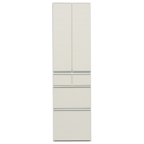 【ポイント10倍】お買い物マラソン【4/14～4/17】迄　食器棚 ダイニングボード 幅50cm ホワイト 木目調 上台扉耐震ラッチ付き 板扉 日本製 国産 キッチン収納 キッチンボード カップボード 完成品 玄関渡し【代引不可】