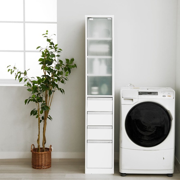 楽天市場】ランドリー収納 ガラス扉付すき間収納 幅30cm ハイ