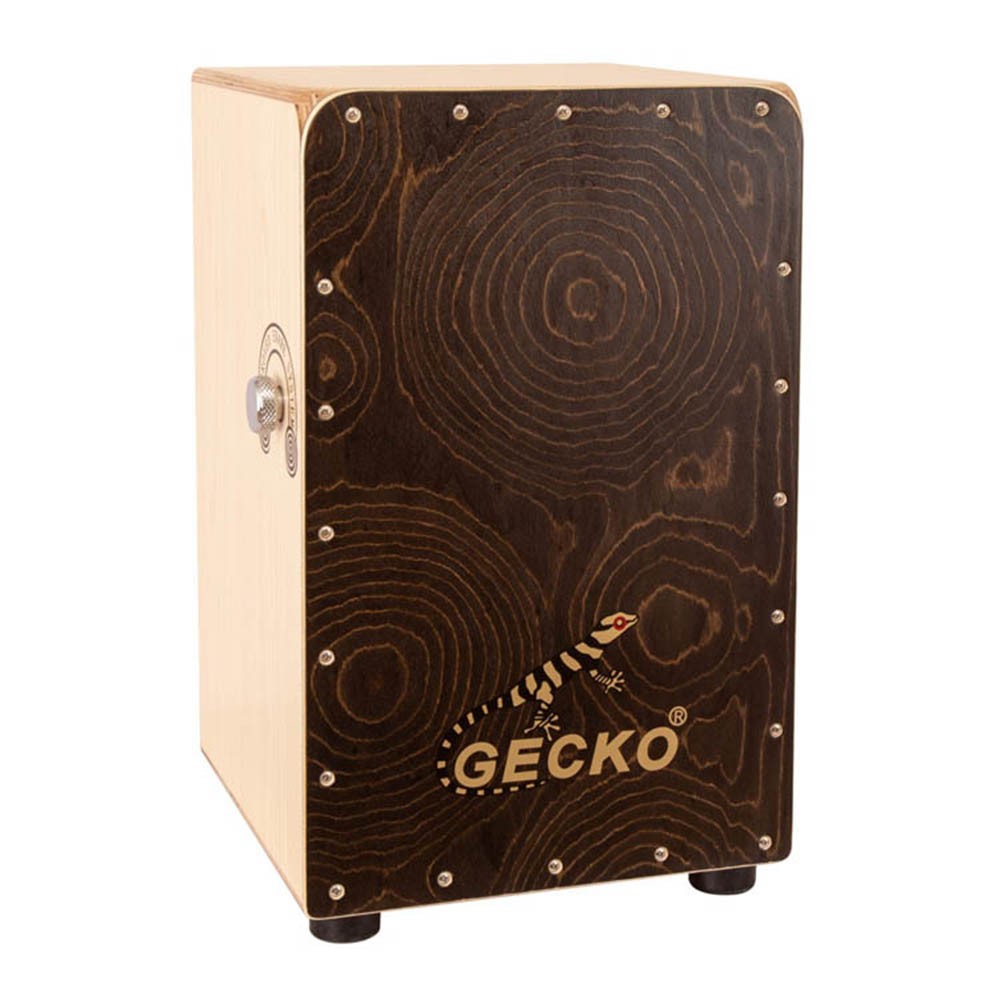 GECKO カホン Cajon スナッピー調節可能ダイヤル付 打楽器 木製 金色 バーチウッド パーカション ボックスドラム 専用ケース付き 内部ギター弦 ストリング 31*30*48cm CL50G|ソファ ソファベッドのU-Factory