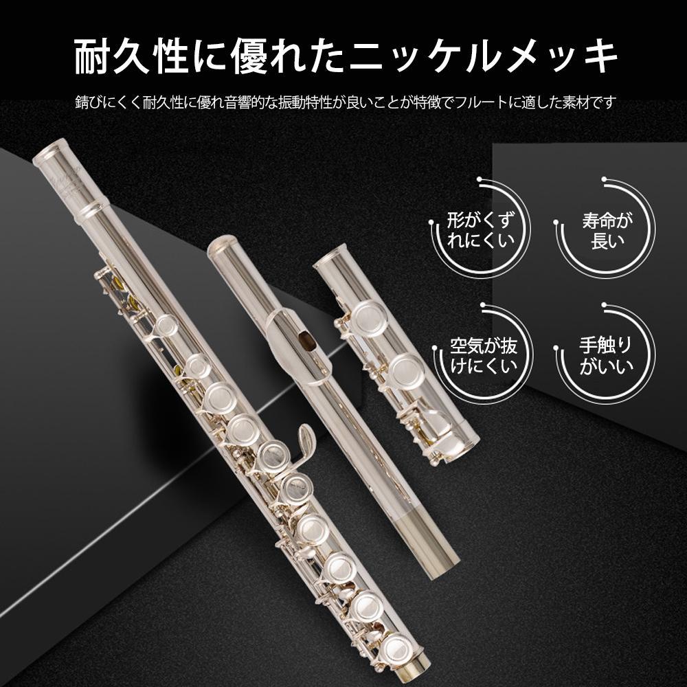 フルート カバードキー 16穴 ニッケルメッキ スタンド 専門ケース 初心者 Rvcconst Com