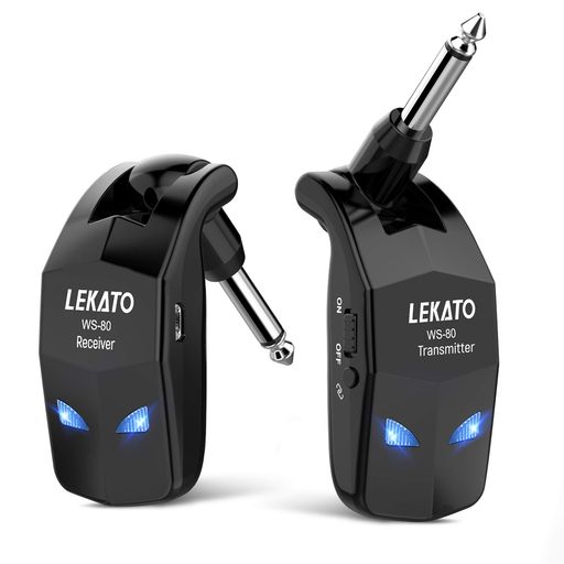 ギターワイヤレスシステムエレキ送受信機黒いことUSB申し受けるギターに身をもってプラグ・インエレキアンプ8第四次元年代順の継続当て嵌める可4通信路