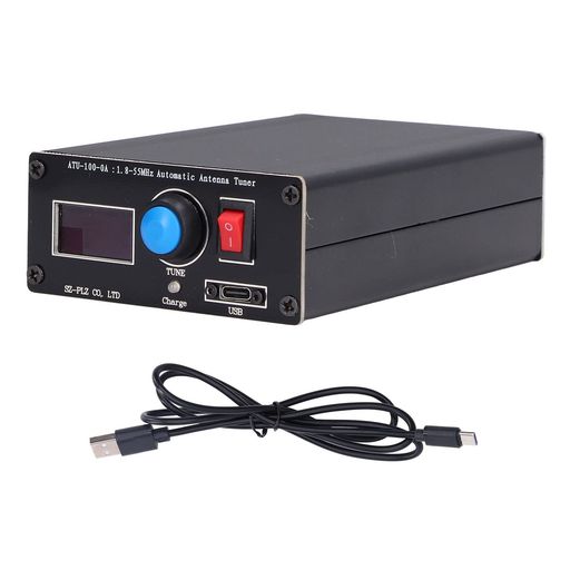 ATU-100ミニ自動アンテナチューナーチューナーアンテナチューナーUSB充電1.8-55MHz0.96インチディスプレイアルミニウム合金アウトケース1350mAhバッテリー付き