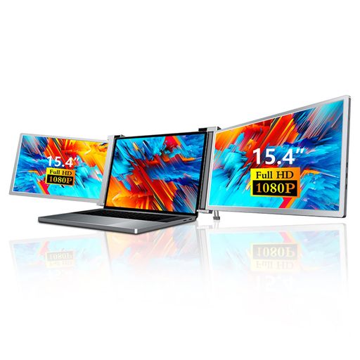 15.4インチノートパソコンスクリーンエクステンダー|盛りだくさんHDIPS1080Pトリプルポータブルモニター|デュアルモニターエクステンダー|15.6-17.3in、OSX万覚え帳マイコンに相応う|手合いC/USB パソコン・周辺機器-ディスプレイ