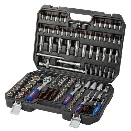 WORKPRO ソケットレンチセット ガレージツールセット 差込角6.35&9.5&12.7mm(1/4”&3/8”&1/2”) 172点組 ラチェットレンチ 自動車修理 車メンテナンス 作業セット 工具 道具 専用収納ケース付属|U-JIN SHOP 店