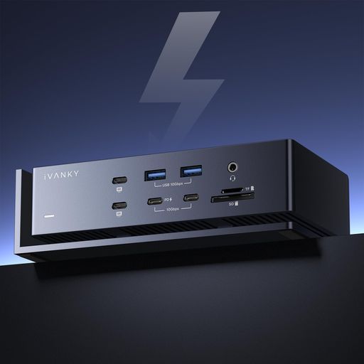 iVANKYFusionDockMax1Thunderbolt4と取り替えっこ性があります、20-インチ-1Quad6K@60サイクルモニタードッキングステーション、40GbpsドックforMacBookM1/M2/M3/M4/M5