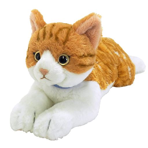 サンレモンひざねこチャシロM47x16x18CMぬいぐるみアニマルP-7802