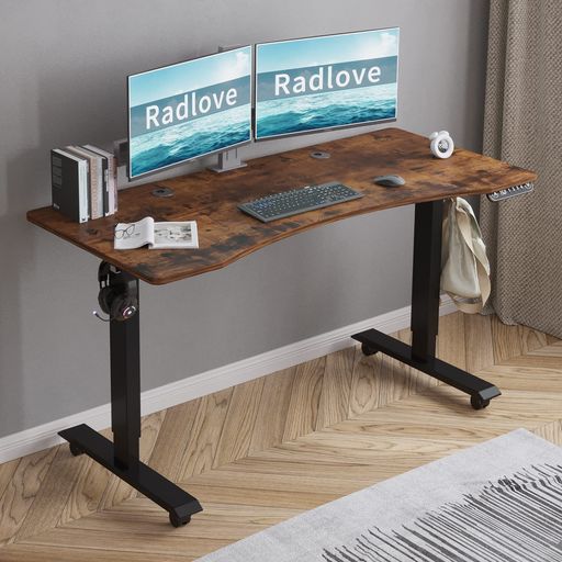 Radlove　電動昇降式パソコンデスク 幅150CM×奥行101CM 高さ調節 Amazon | Radlove パソコンデスク 電動昇降式 デスク 幅150CM